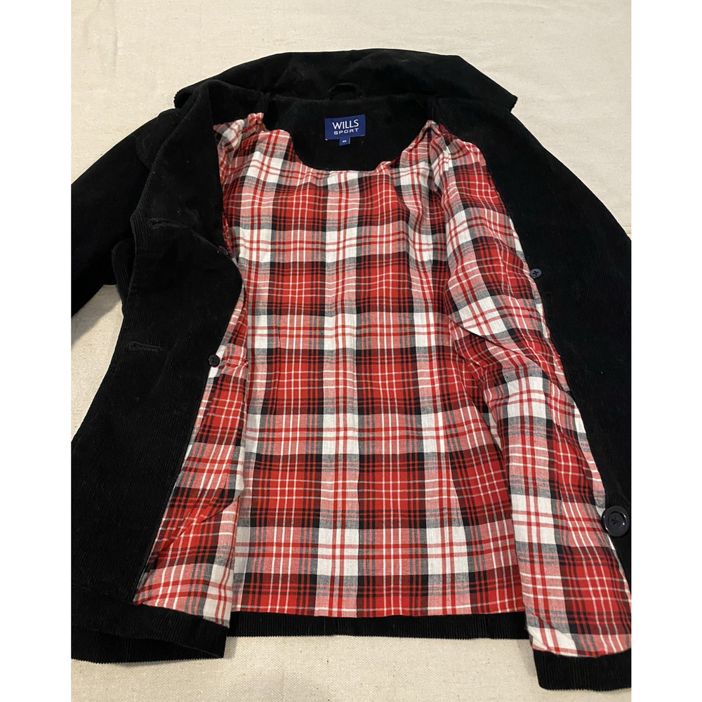 Black Double-Breasted Women's Corduroy Jacket - Picture 8 of 16